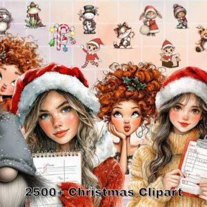 2500+ Christmas PNG Clipart Bundle, Holiday Digital Download